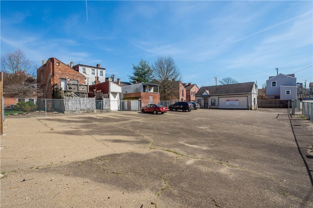 exterior space with a garage