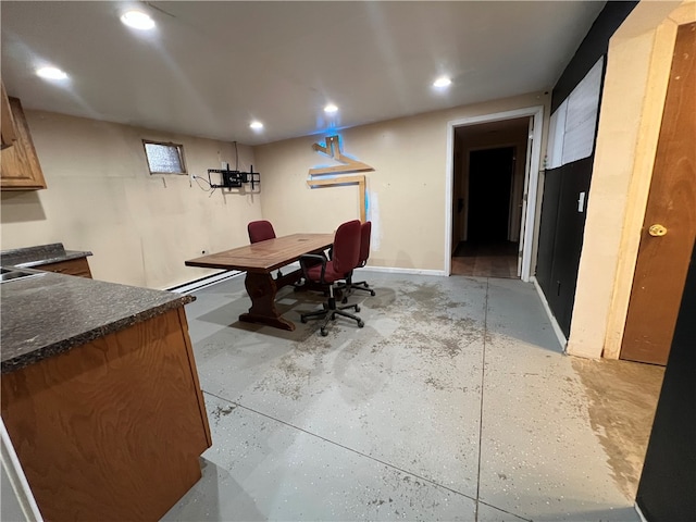 office area featuring baseboard heating