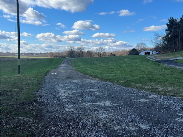 view of street with a rural view