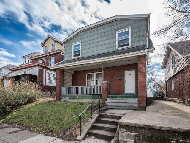 view of front of home with covered porch