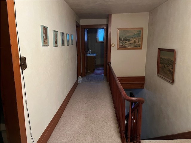 hallway featuring carpet floors