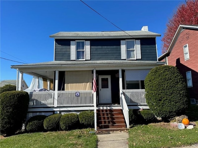 view of front of property featuring a porch