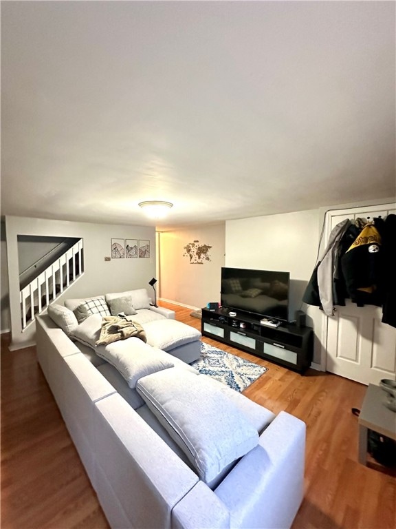 living room featuring wood-type flooring