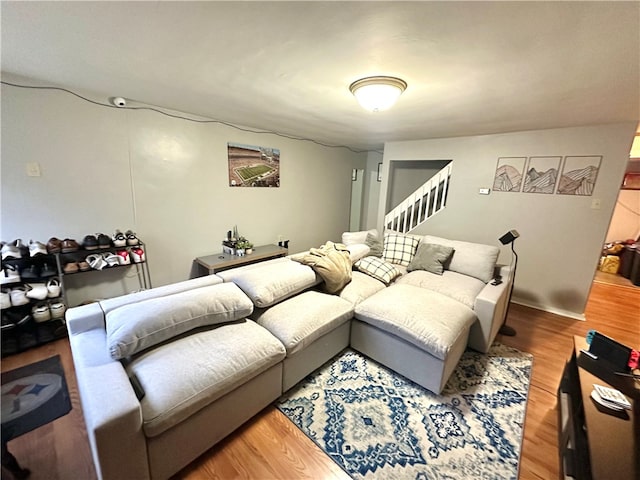 living room featuring hardwood / wood-style flooring