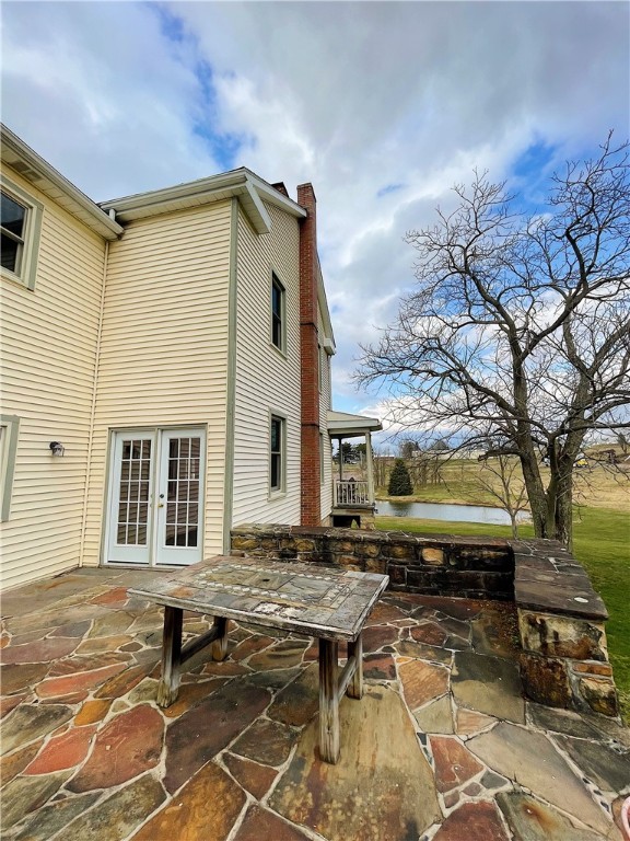 exterior space featuring french doors