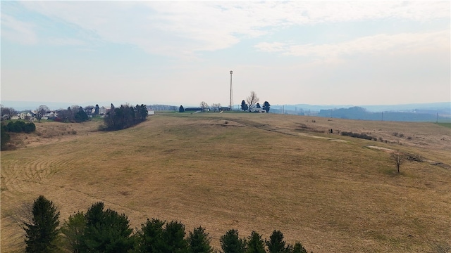 aerial view featuring a rural view