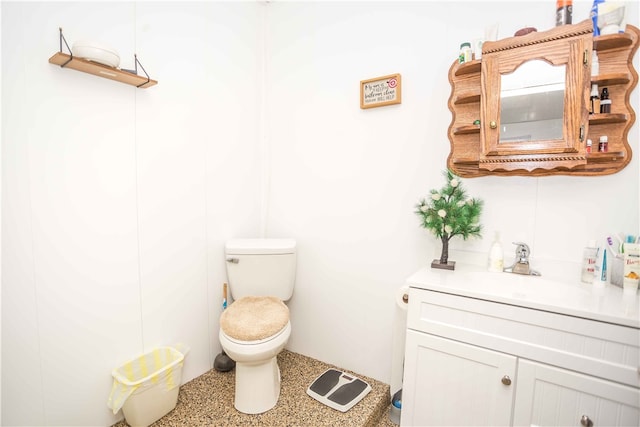 bathroom with toilet and vanity