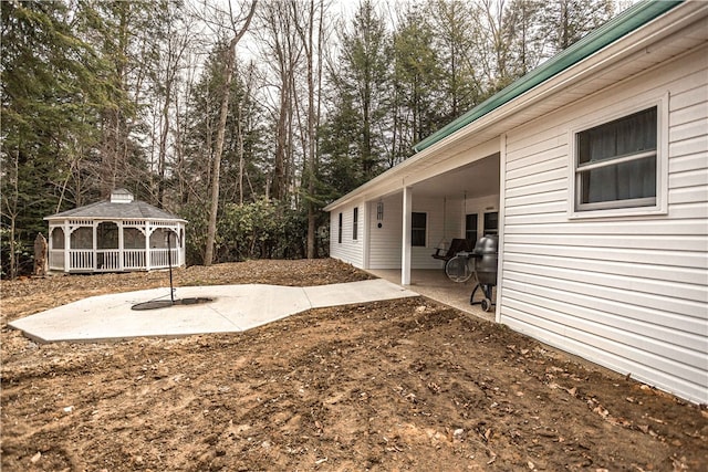 view of yard with a patio and a gazebo