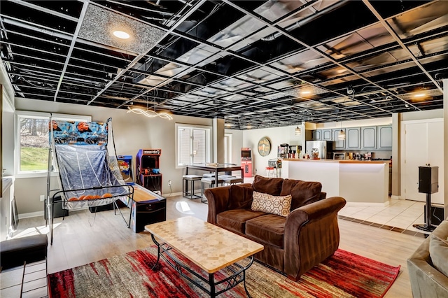 living room featuring light hardwood / wood-style floors