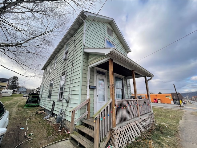 exterior space featuring covered porch