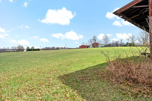 view of yard with a rural view