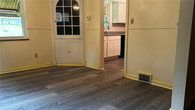 interior space featuring dark hardwood / wood-style floors