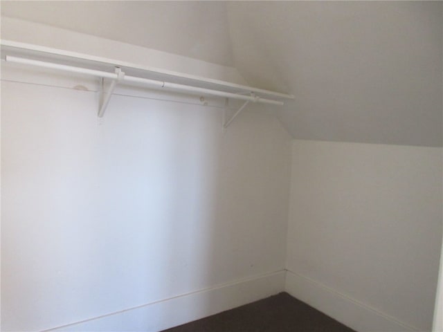 spacious closet featuring vaulted ceiling