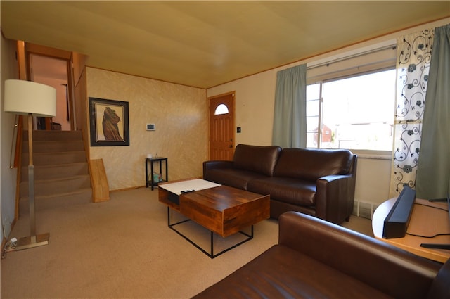 view of carpeted living room