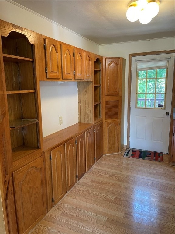 kitchen with light wood-type flooring