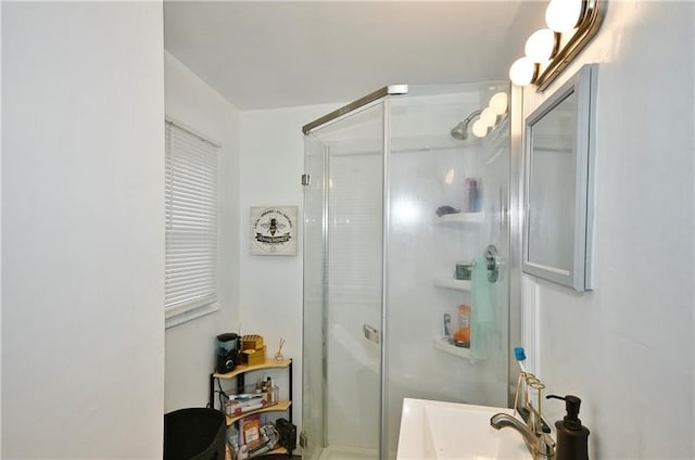 bathroom with an enclosed shower