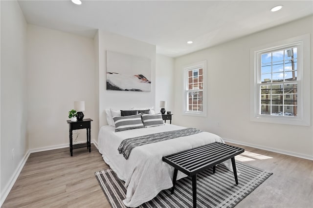 bedroom featuring light hardwood / wood-style flooring