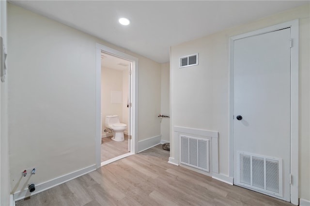 interior space with light hardwood / wood-style floors