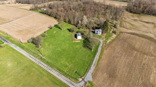 aerial view featuring a rural view