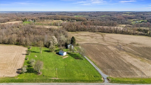 bird's eye view with a rural view