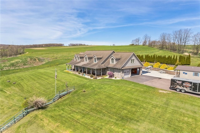 bird's eye view featuring a rural view