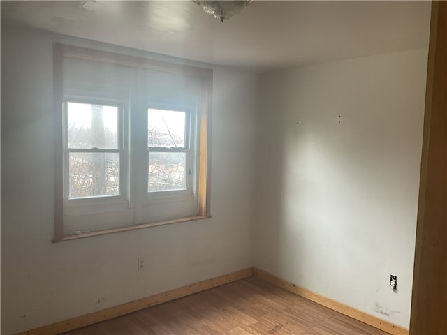 empty room with light wood-type flooring