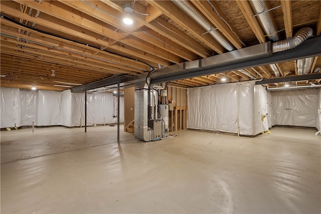 basement with heating utilities