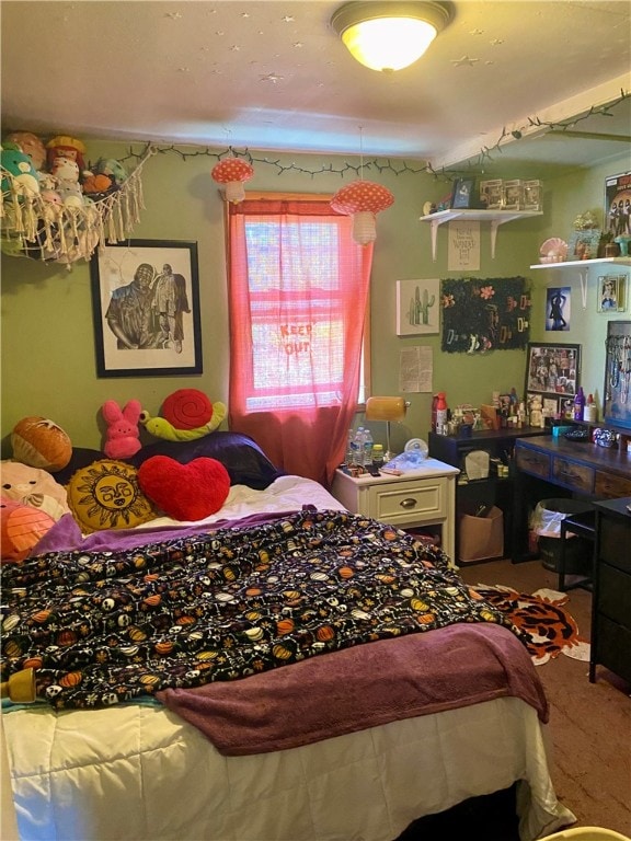 bedroom featuring carpet flooring