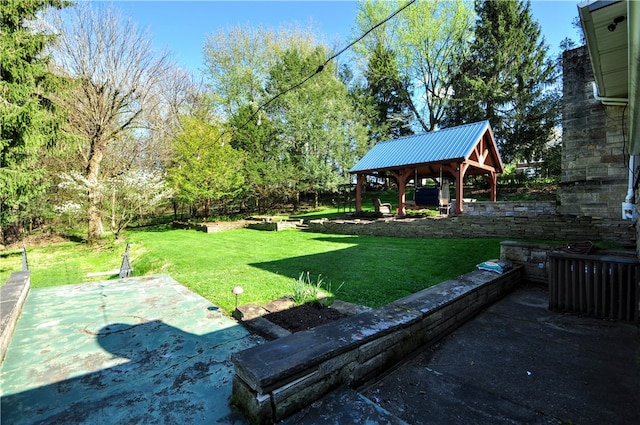 view of yard with a gazebo