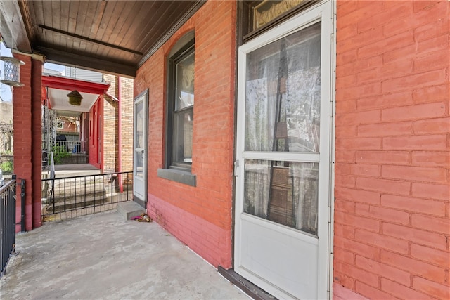 view of terrace with covered porch