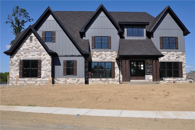 view of modern inspired farmhouse