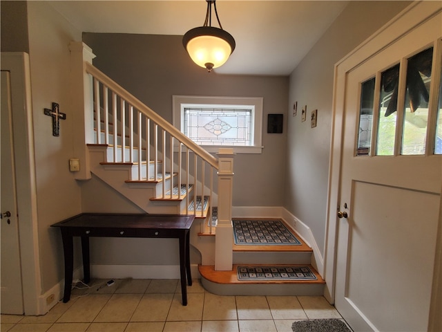 view of tiled foyer