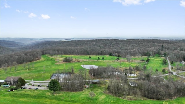 aerial view with a rural view