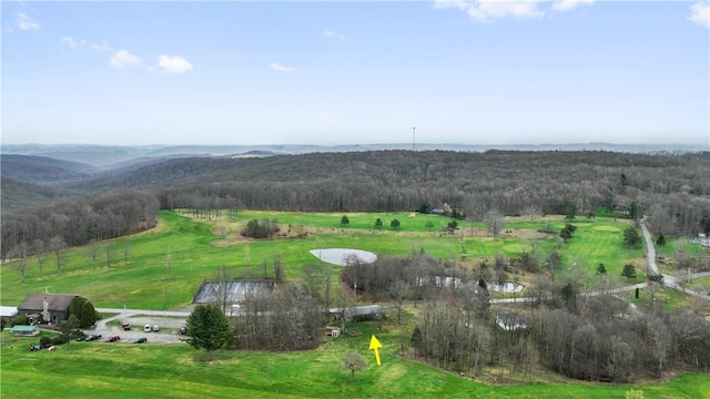 bird's eye view with a rural view