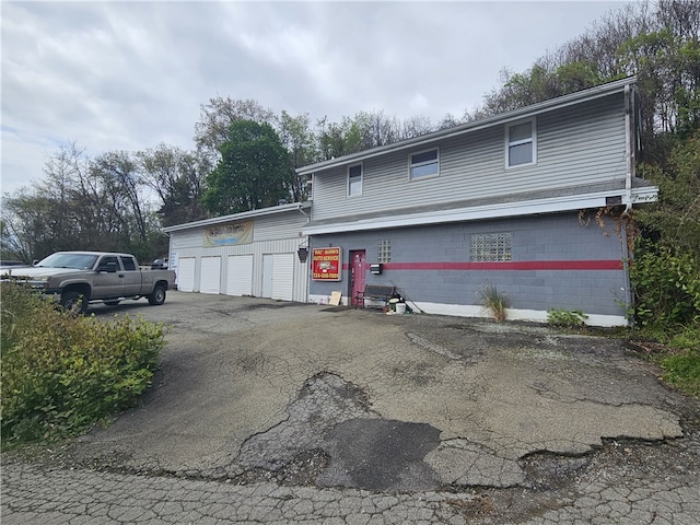 view of property featuring a garage