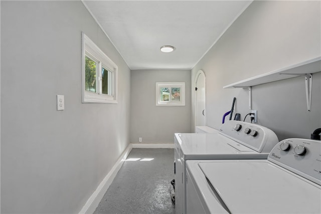 laundry room with washer and dryer