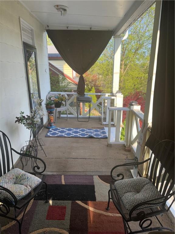 view of patio with a porch