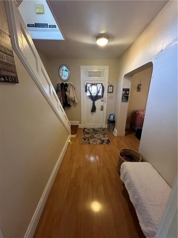 entryway featuring hardwood / wood-style floors