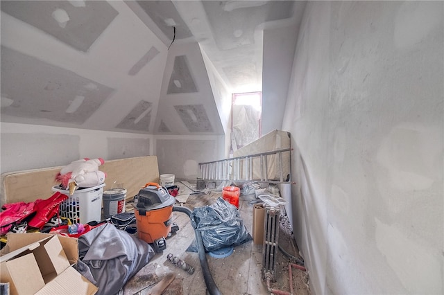 view of unfinished attic