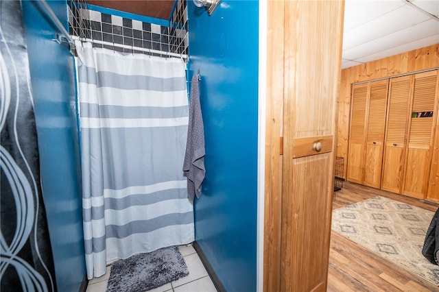 bathroom with wood finished floors