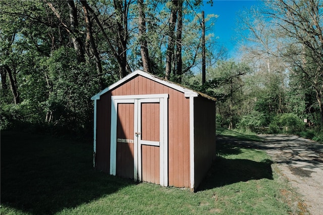 view of shed