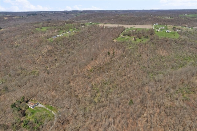 bird's eye view with a rural view