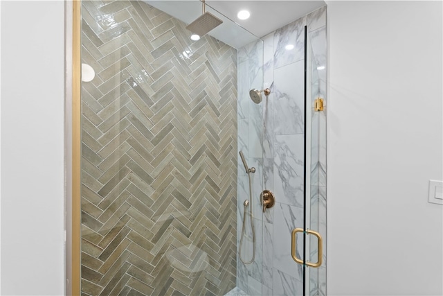 room details with a shower with shower door