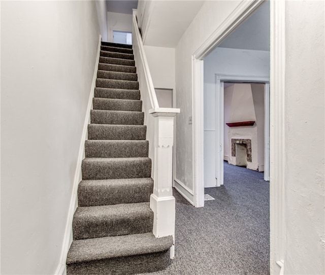 stairway with carpet