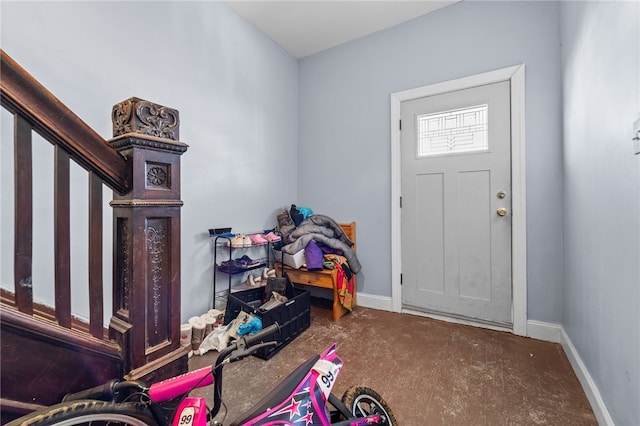 view of carpeted entryway