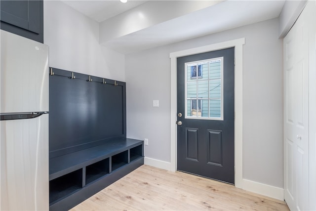 mudroom with light wood-type flooring