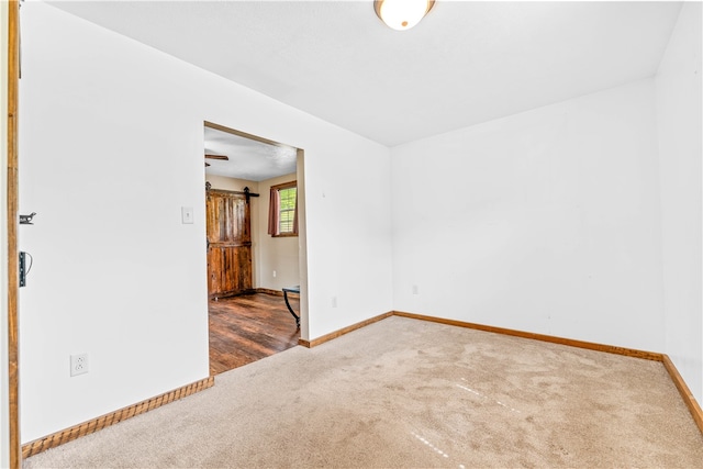 view of carpeted spare room