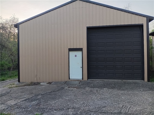 view of garage