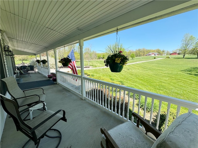 view of terrace with covered porch