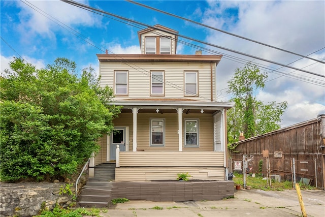 view of front of property with a porch